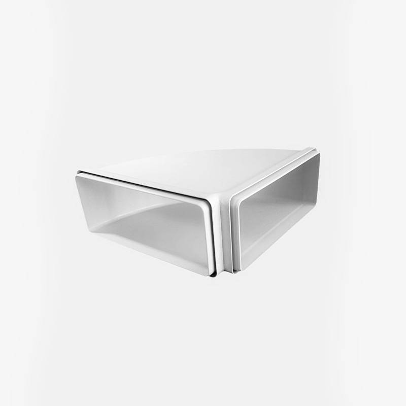 Elica - Lapos csatorna sarok - vízszintes 90° 220x90 mm