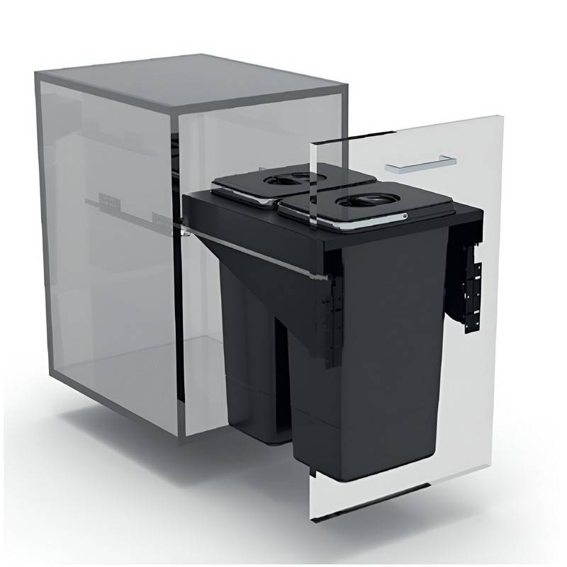 EKOTECH - Beépíthető hulladékgyűjtő FRONT 45 - 2x26 liter 