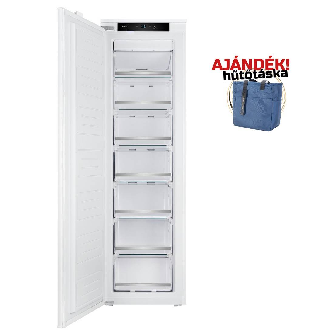 NODOR - Beépíthető fagyasztószekrény NorFrost ICE TNF-177 BI SL + Ajándék Hűtőtáska